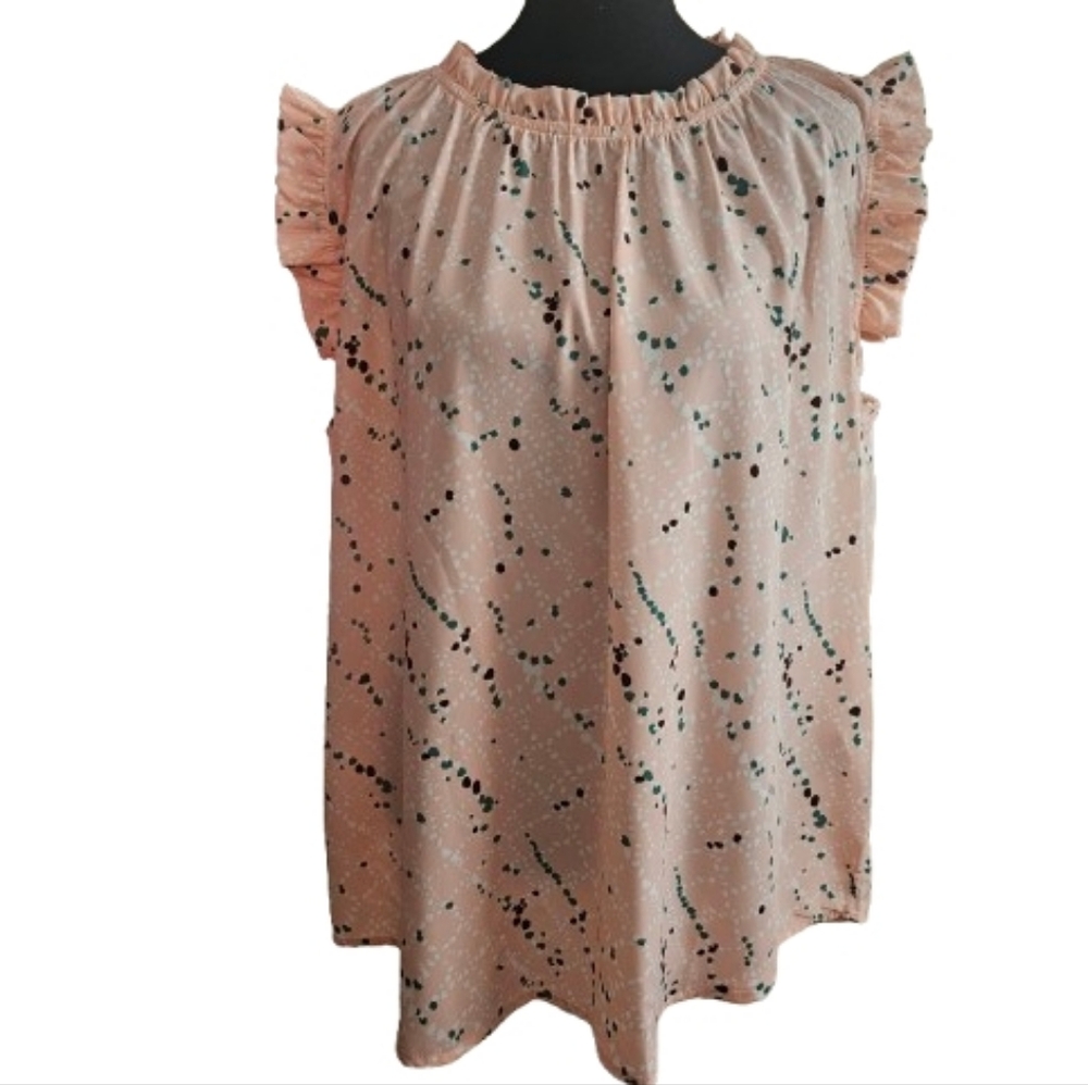 Women's Ruffle Sleeve Top - Pink NWOT
